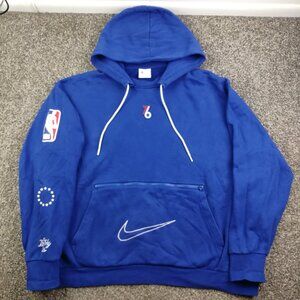 2023 Philadelphia 76ers Hoodie Nike Center Swoosh Sweatshirt Blue Mens 3XL